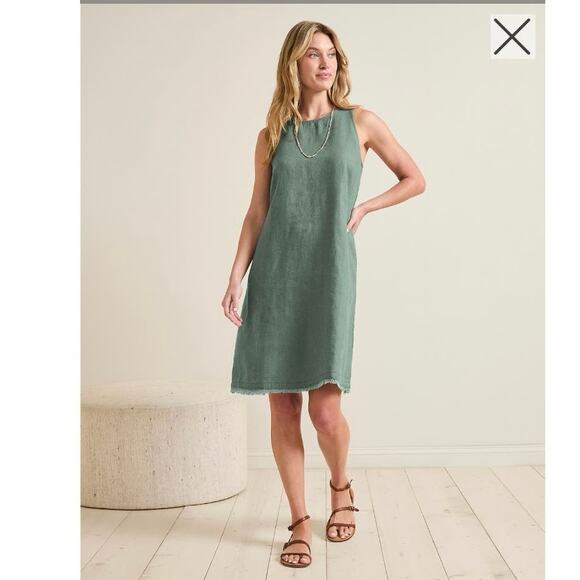 Garnet Hill Linen Dress size 8 sheath Ikat tribal batik colorful boho office - Picture 7 of 16